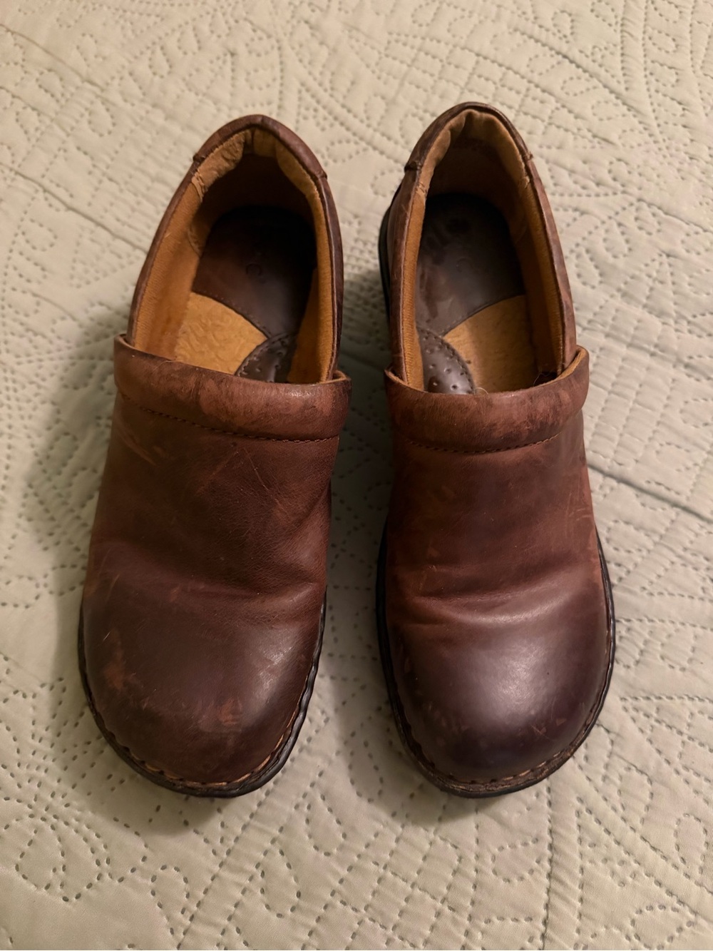 BOC Brown Leather Slip-On Loafers